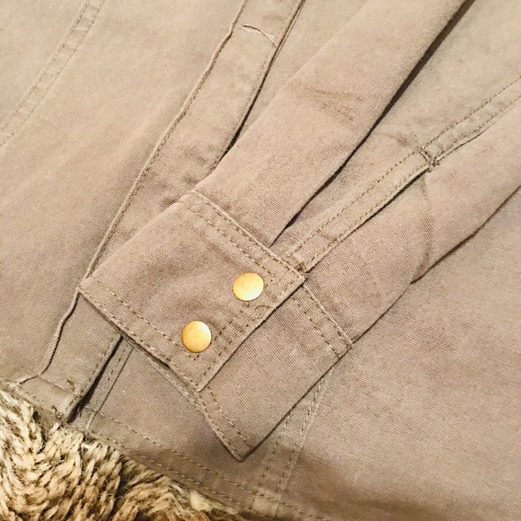 Army green cargo button up jacket - Picture 3 of 3